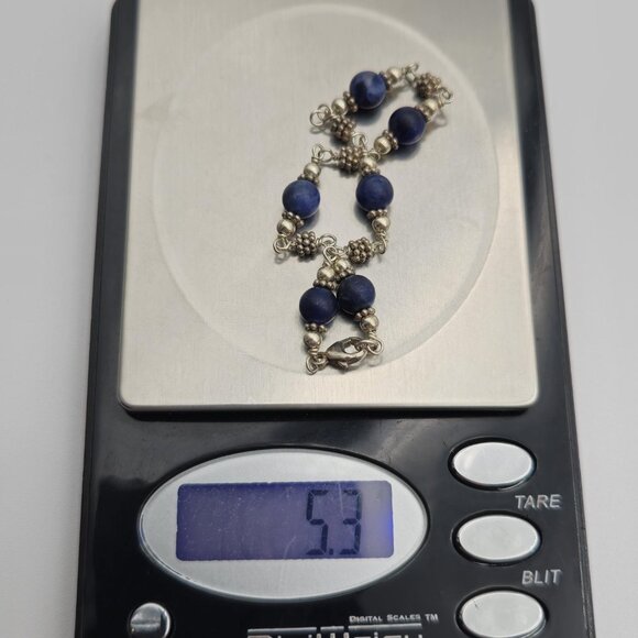 7 Inch Sterling Silver Sodalite Stone Bracelet A3797 - Picture 5 of 5